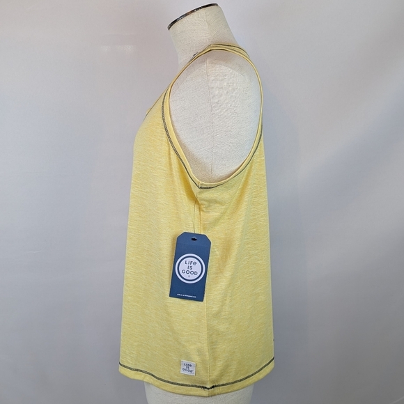 Life Is Good Flowers Bee Tank Lounge Sleep Sleeveless Racer Back Yellow XL NWT - Picture 8 of 9